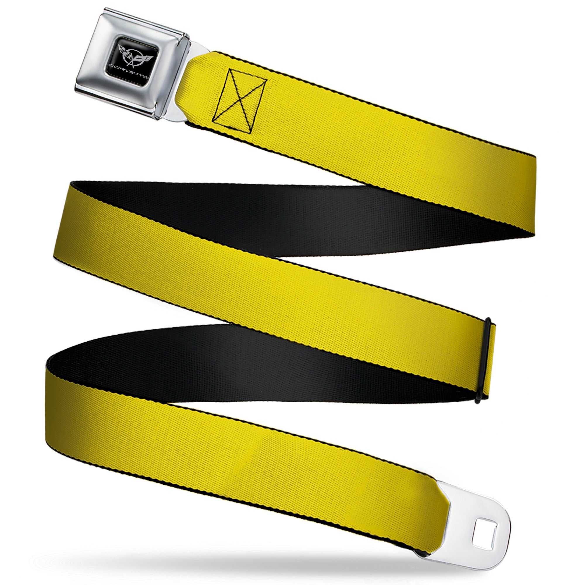 Corvette Seatbelt Belt - Yellow Webbing Seatbelt Belts GM General Motors