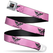 Corvette Seatbelt Belt - CORVETTE C5 Logo Repeat Pink/Black/Silvers Webbing Seatbelt Belts GM General Motors