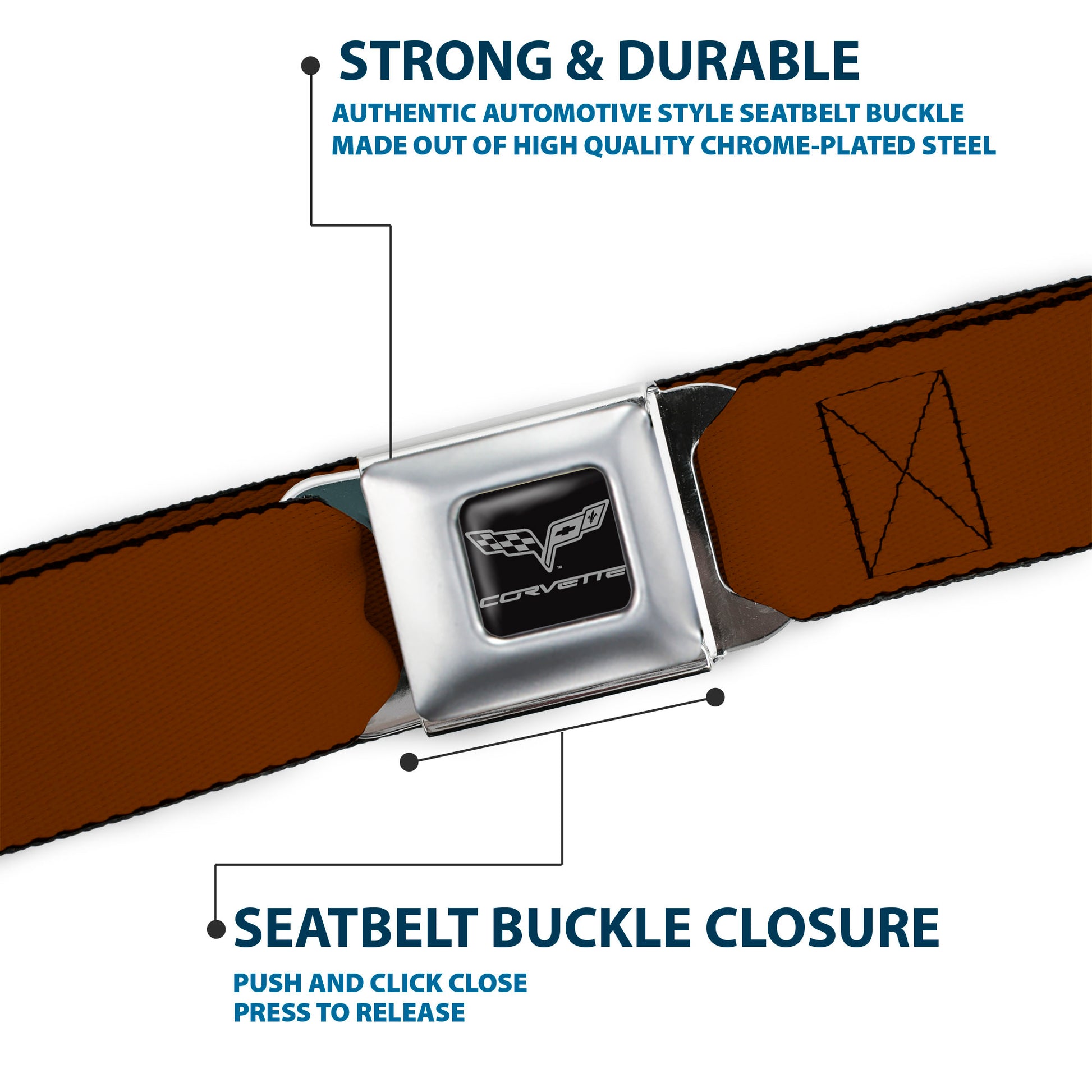 C6 Seatbelt Belt - Brown Webbing Seatbelt Belts GM General Motors