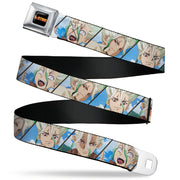 DR. STONE Title Logo Full Color Black/Orange Seatbelt Belt - Dr. Stone Senku Ishigami Expression Blocks Blues Webbing Seatbelt Belts Dr. Stone