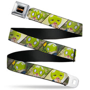 DR. STONE Title Logo Full Color Black/Orange Seatbelt Belt - DR. STONE Title Logo and Suika Pose Blocks Webbing Seatbelt Belts Dr. Stone