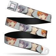 FRUITS BASKET Title Logo Full Color White/Purple Seatbelt Belt - Fruits Basket Kyo Yuki Shigure Group Faces Mint Green Webbing Seatbelt Belts Fruits Basket