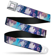 FRUITS BASKET Title Logo Full Color White/Purple Seatbelt Belt - Fruits Basket Yuki Tohru Kyo Final Season Group Pose Blues Webbing Seatbelt Belts Fruits Basket