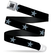 Chevy Seatbelt Belt - Star Black/Silver Webbing Seatbelt Belts GM General Motors