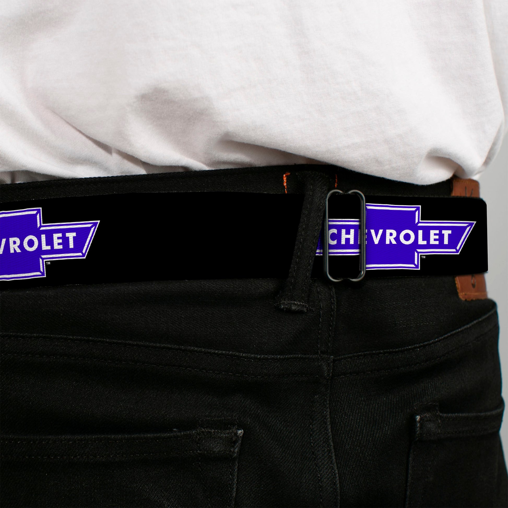 Chevy Seatbelt Belt - Chevy Bowtie Logo REPEAT Webbing Seatbelt Belts GM General Motors