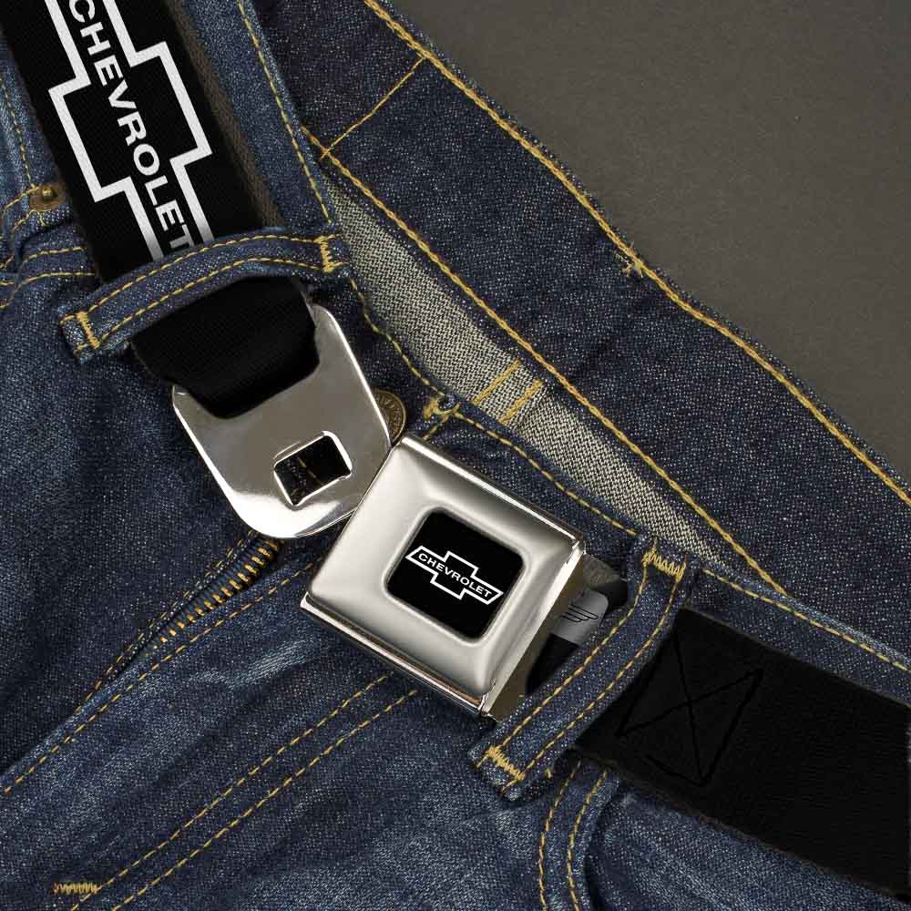 1965 CHEVROLET Bowtie Full Color Black White Seatbelt Belt - 1965 CHEVROLET Bowtie Black/White Webbing Seatbelt Belts GM General Motors