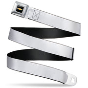 Chevy Bowtie Full Color Black/Gold Seatbelt Belt - White Webbing Seatbelt Belts GM General Motors