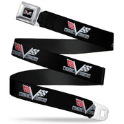 1967 Impala 396 TURBO-JET V Emblem Full Color Black Silver Red White Seatbelt Belt - 1967 Impala 396 TURBO-JET V Emblem Black/Silver/Red/White Webbing Seatbelt Belts GM General Motors
