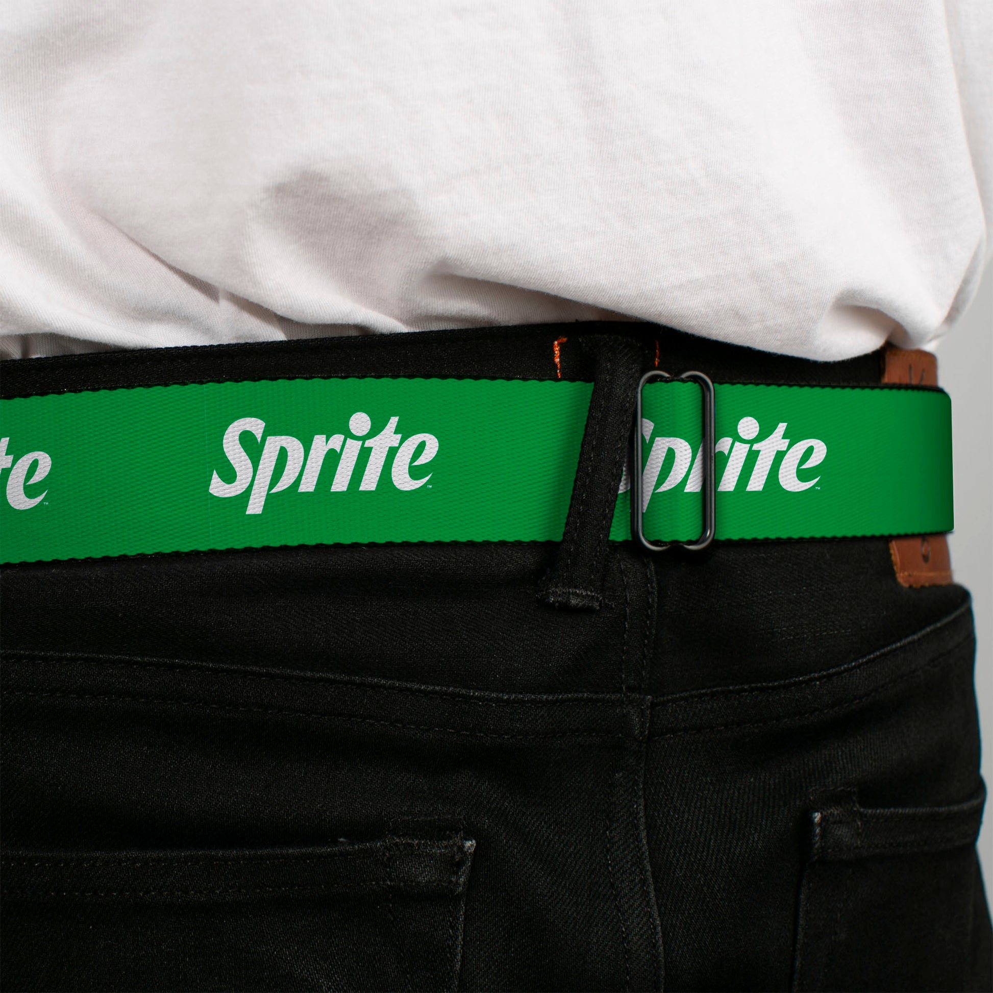 SPRITE Logo Full Color White/Green Seatbelt Belt - SPRITE Logo Green/White Webbing Seatbelt Belts Coca-Cola