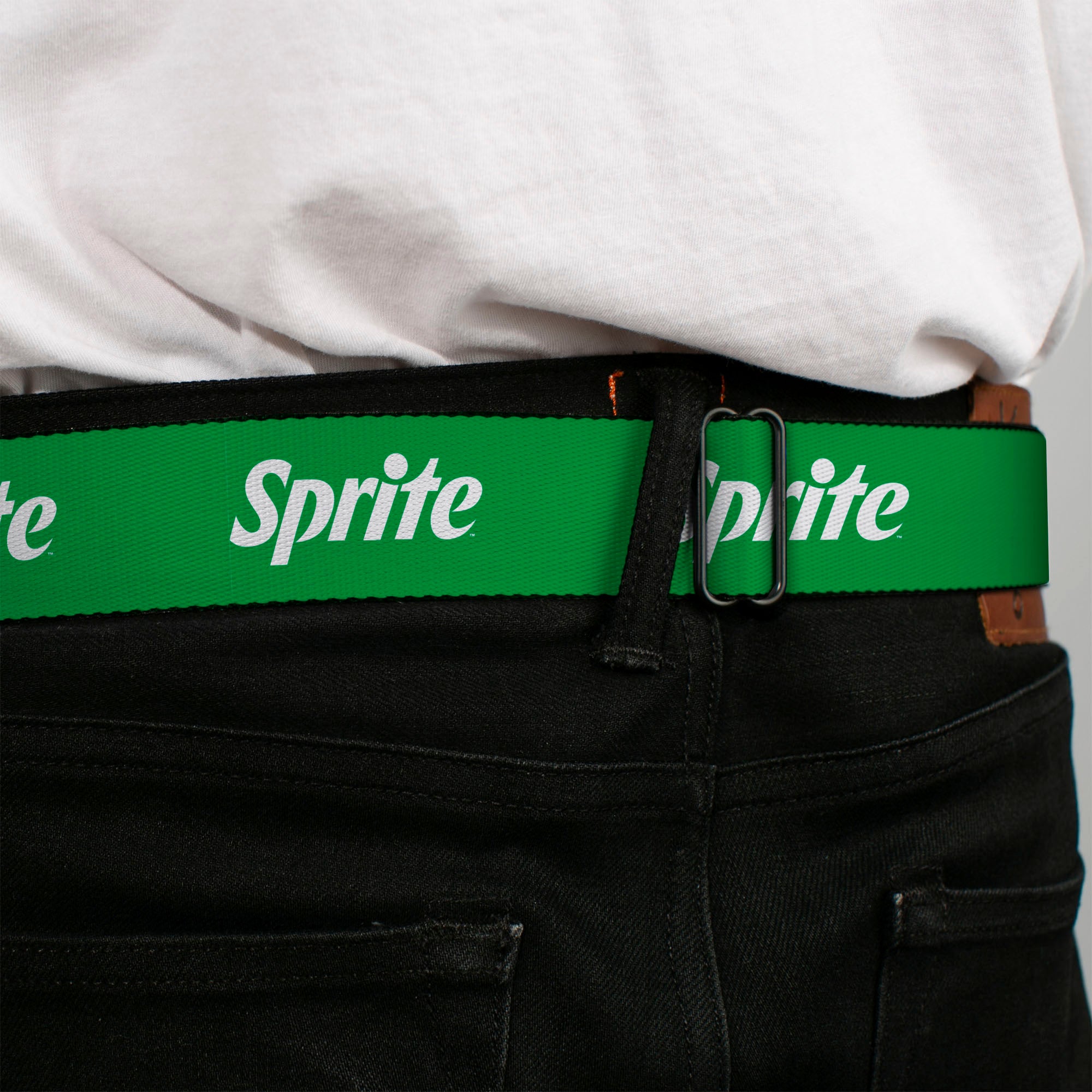 SPRITE Logo Full Color White/Green Seatbelt Belt - SPRITE Logo Green/White Webbing Seatbelt Belts Coca-Cola
