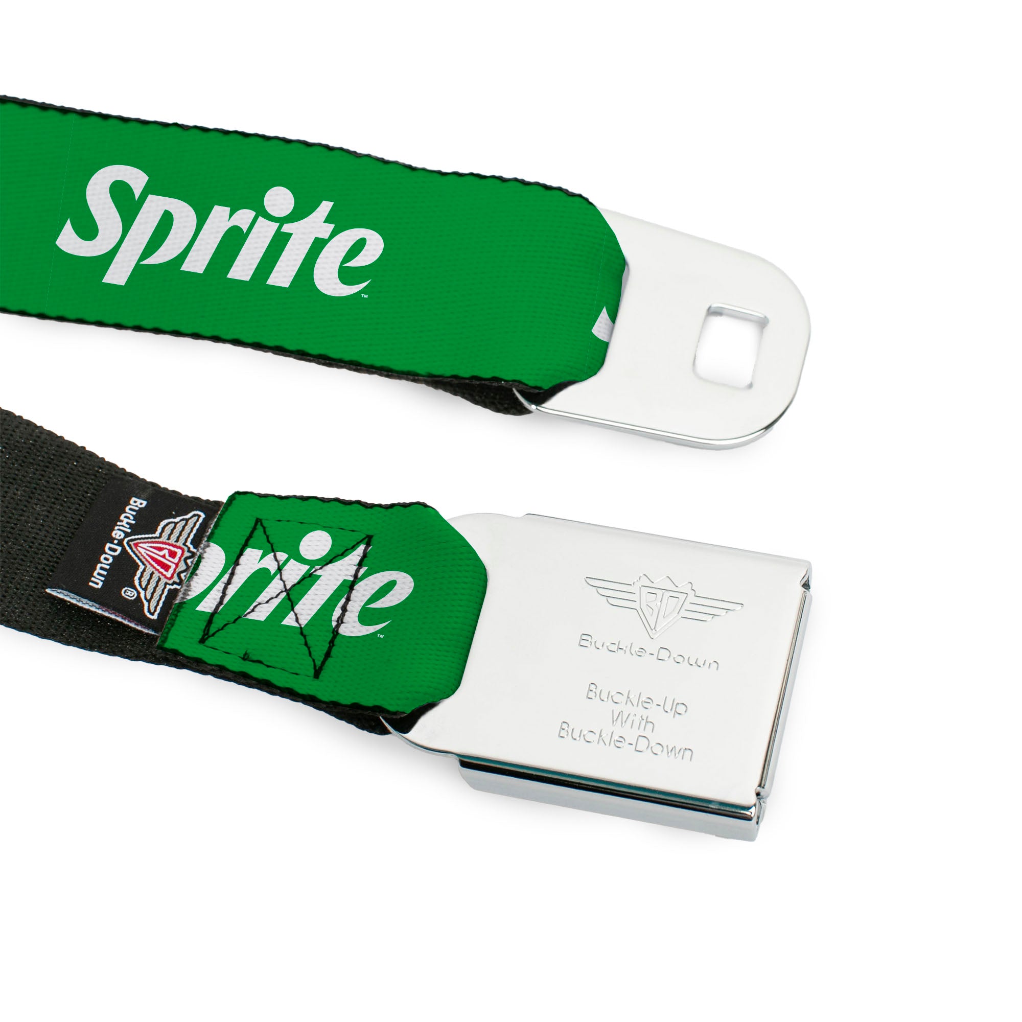 SPRITE Logo Full Color White/Green Seatbelt Belt - SPRITE Logo Green/White Webbing Seatbelt Belts Coca-Cola