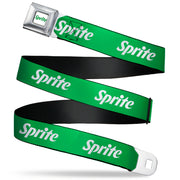 SPRITE Logo Full Color White/Green Seatbelt Belt - SPRITE Logo Green/White Webbing Seatbelt Belts Coca-Cola