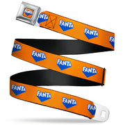 FANTA Logo Full Color Orange/Blue/White Seatbelt Belt - FANTA Logo Orange/Blue/White Webbing Seatbelt Belts Coca-Cola