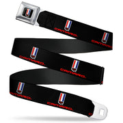 Camaro Badge Full Color Seatbelt Belt - CAMARO Badge Logo REPEAT Webbing Seatbelt Belts GM General Motors