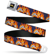 MY HERO ACADEMIA Title Logo Full Color Black Seatbelt Belt - My Hero Academia Flame Hero Endeavor Pose Blue Webbing Seatbelt Belts My Hero Academia