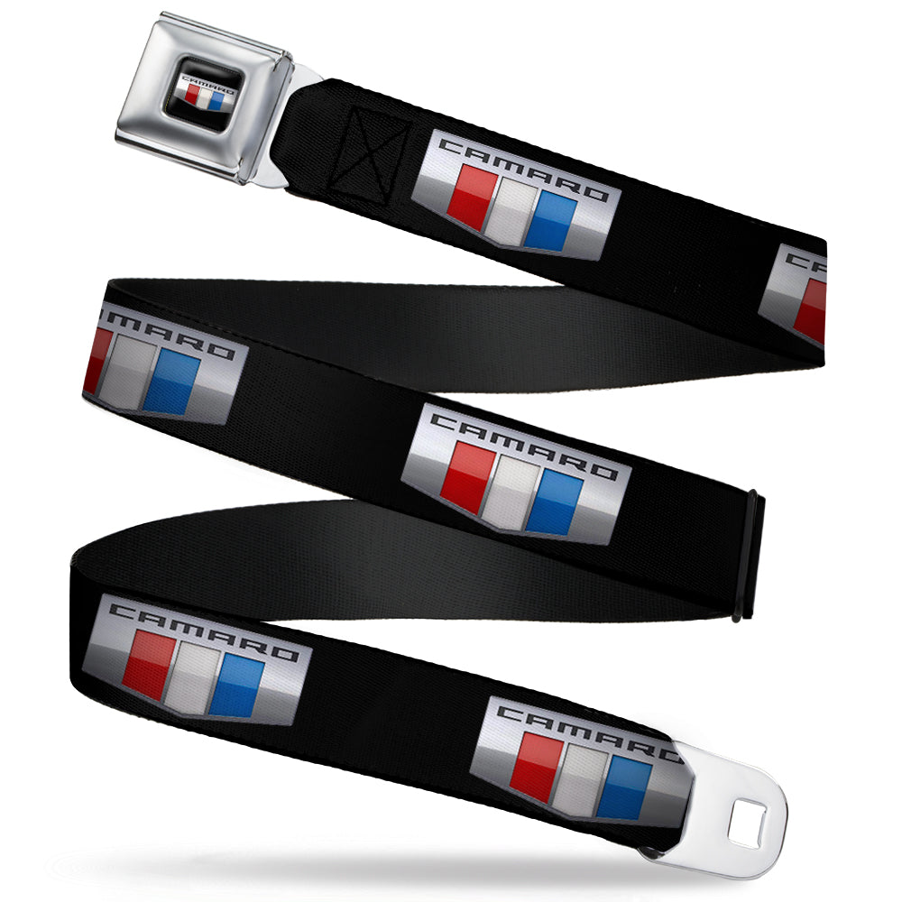 CAMARO Six Badge Full Color Black Silver Red White Blue Seatbelt Belt - CAMARO Six Badge Black/Silver/Red/White/Blue Webbing Seatbelt Belts GM General Motors