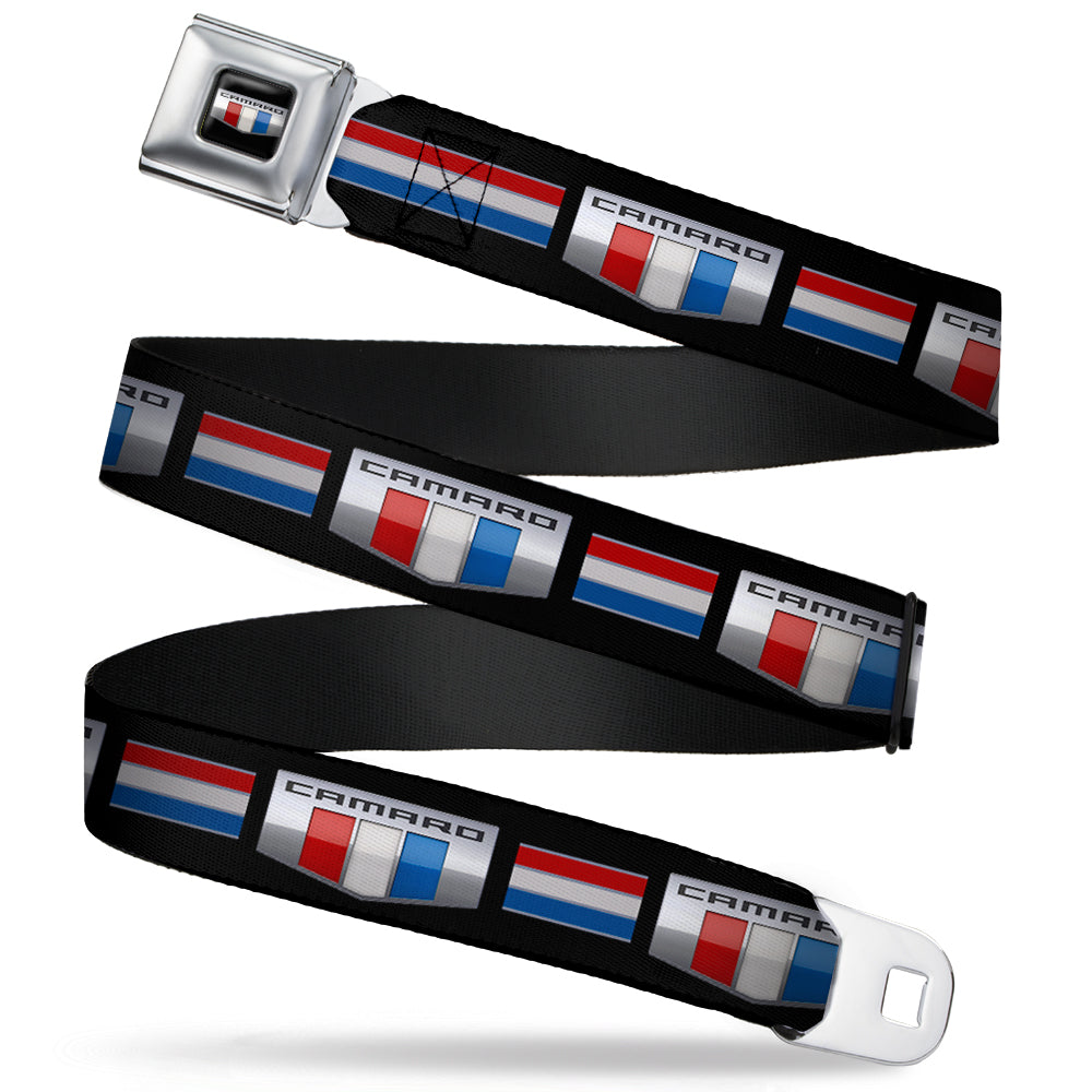 CAMARO Six Badge Full Color Black Silver Red White Blue Seatbelt Belt - CAMARO Six Badge/Stripe Black/Silver/Red/White/Blue Webbing Seatbelt Belts GM General Motors