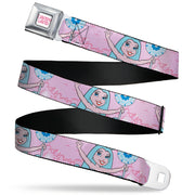 CANDY LAND Game Logo White/Pink Seatbelt Belt - Candy Land Queen Frostine Pose and Float Bubbles Pinks Webbing Seatbelt Belts Candy Land