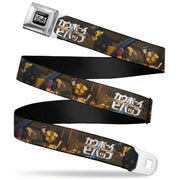 COWBOY BEBOP Title Logo Full Color Black/White Seatbelt Belt - COWBOY BEBOP Jet Black and Crew Bonsai Tree Scene and Title Logo Webbing Seatbelt Belts Cowboy Bebop