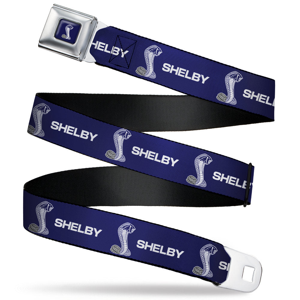 Carroll Shelby Super Snake Cobra Navy/White Seatbelt Belt - SHELBY Super Snake Cobra Navy/White Webbing Seatbelt Belts Shelby