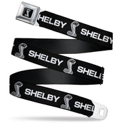 Carroll Shelby Super Snake Cobra Full Color Black White Seatbelt Belt - Carroll Shelby SHELBY Super Snake Cobra Black/White Webbing Seatbelt Belts Shelby