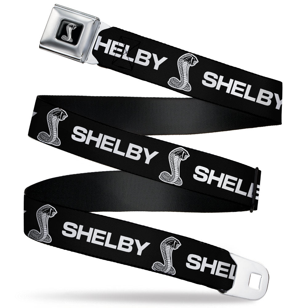 Carroll Shelby Super Snake Cobra Full Color Black White Seatbelt Belt - Carroll Shelby SHELBY Super Snake Cobra Black/White Webbing Seatbelt Belts Shelby