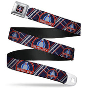 SHELBY Cobra Full Color Black Gray Red Blue Seatbelt Belt - SHELBY Cobra/Plaid X Navy/Gray/Red Webbing Seatbelt Belts Shelby