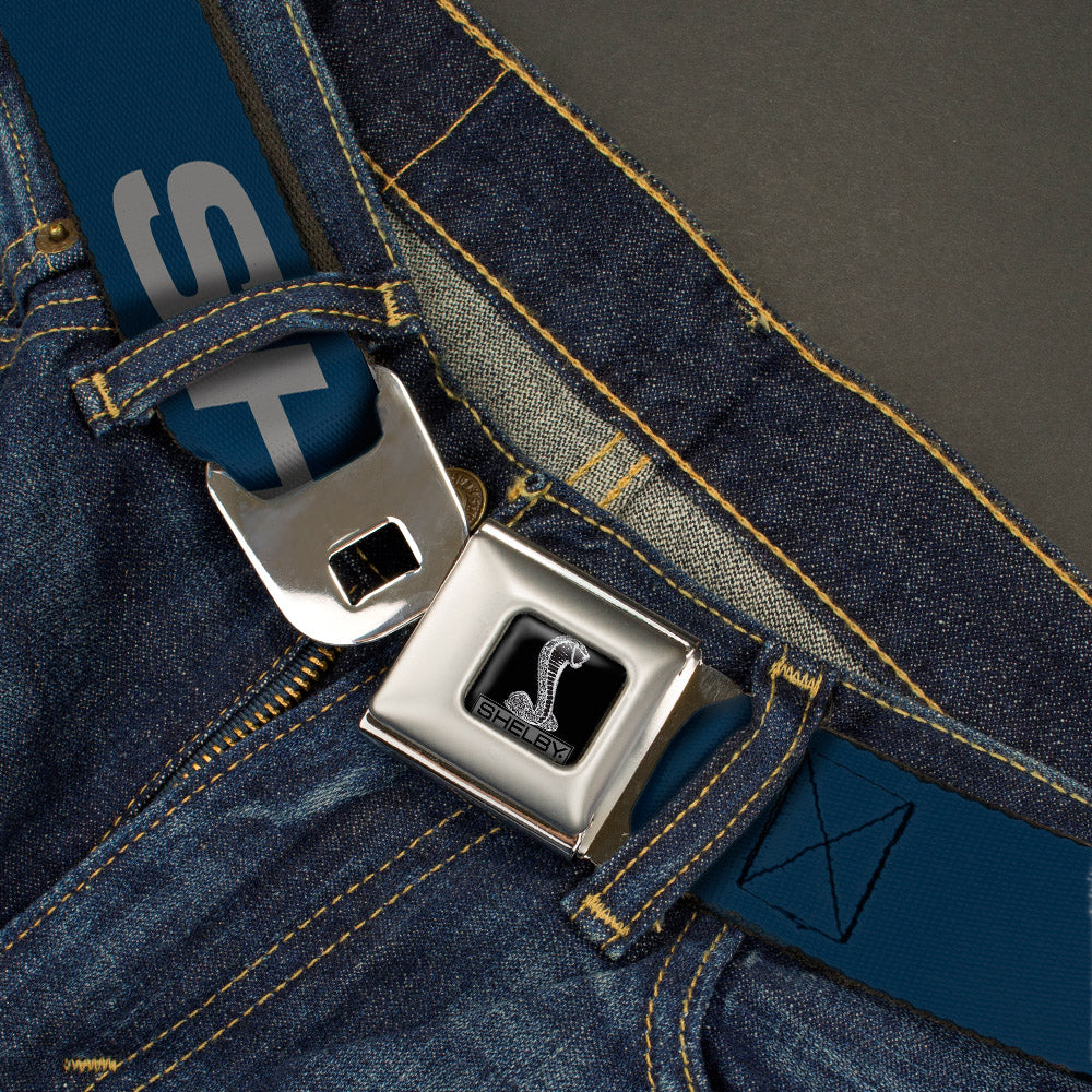 SHELBY Tiffany Box Full Color Black Silver-Fade Seatbelt Belt - SHELBY Bold Blue/Gray Webbing Seatbelt Belts Shelby