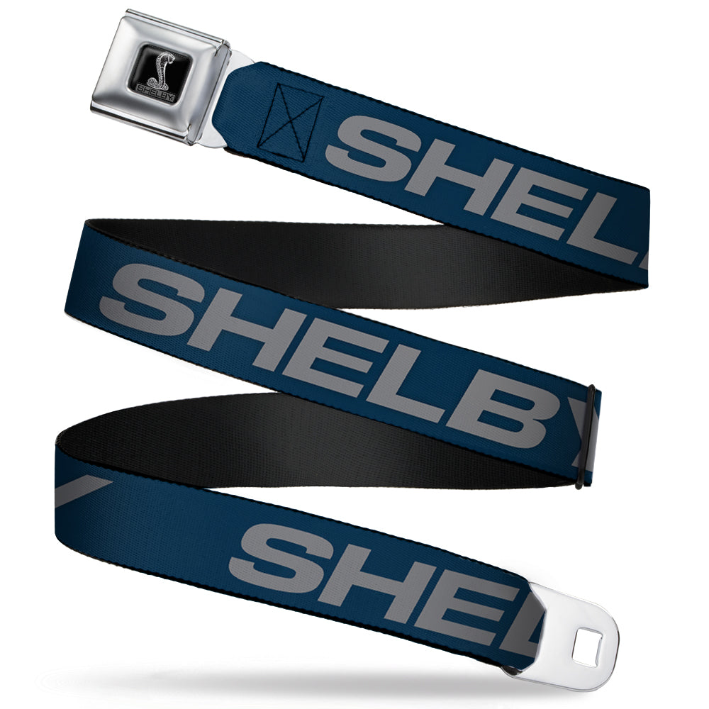 SHELBY Tiffany Box Full Color Black Silver-Fade Seatbelt Belt - SHELBY Bold Blue/Gray Webbing Seatbelt Belts Shelby