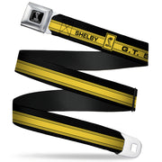 SHELBY Tiffany Box Full Color Black Silver-Fade Seatbelt Belt - SHELBY GT 500/Cobra Box Stripe Black/Yellow Webbing Seatbelt Belts Shelby