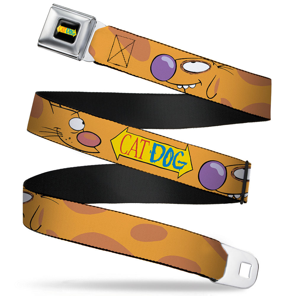 CAT DOG Logo Full Color Black/Yellow/Red/Blue Seatbelt Belt - CatDog Stretch/CATDOG Logo Webbing Seatbelt Belts CatDog