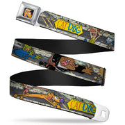 Dog & Cat Pose Full Color Seatbelt Belt - CATDOG Characters Running Webbing Seatbelt Belts CatDog