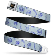BALDUR'S GATE III Title Logo Full Color Black/Gold Seatbelt Belt - Baldur's Gate III Icons Scattered Blues Webbing Seatbelt Belts Baldur's Gate III