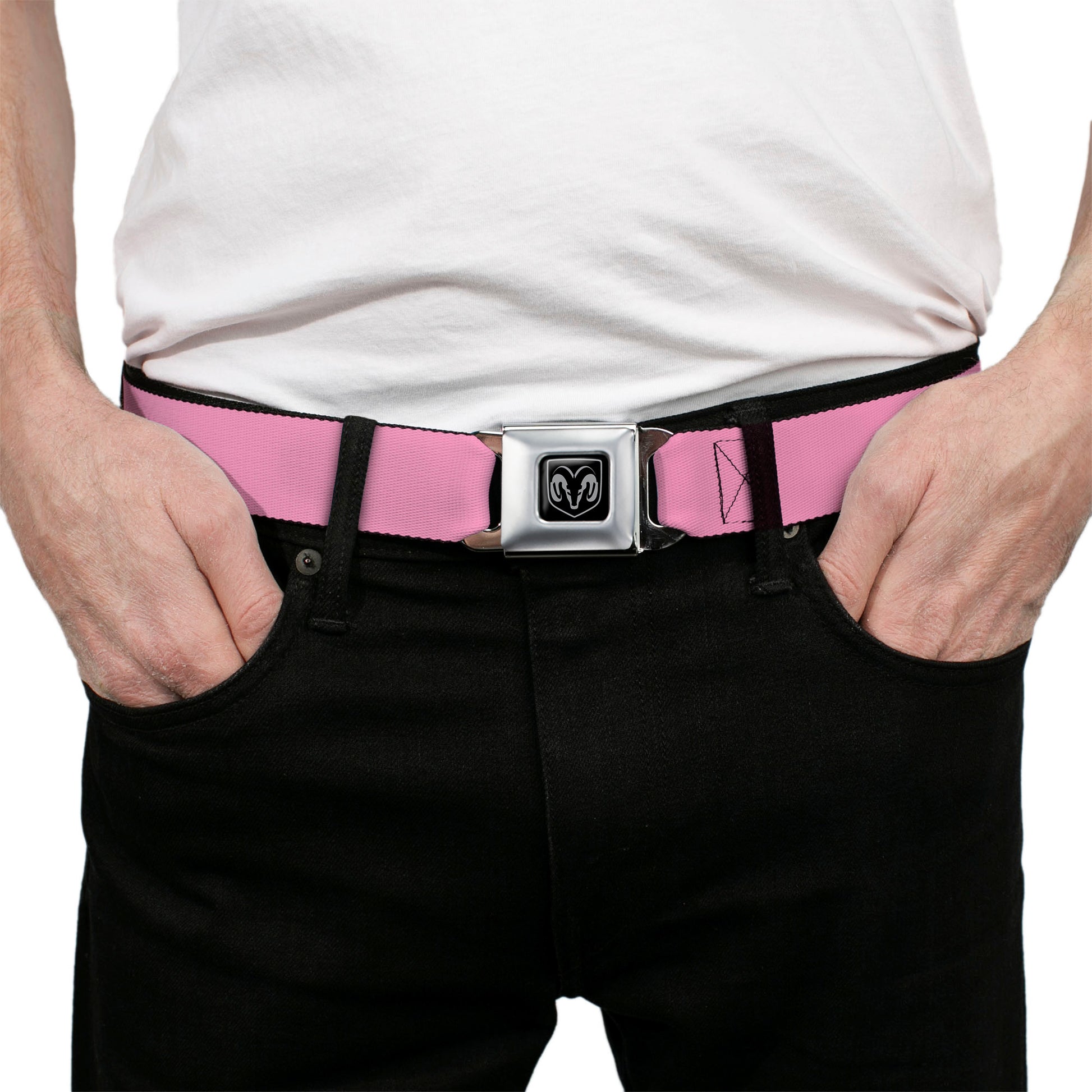 Ram Seatbelt Belt - Baby Pink Webbing Seatbelt Belts Ram