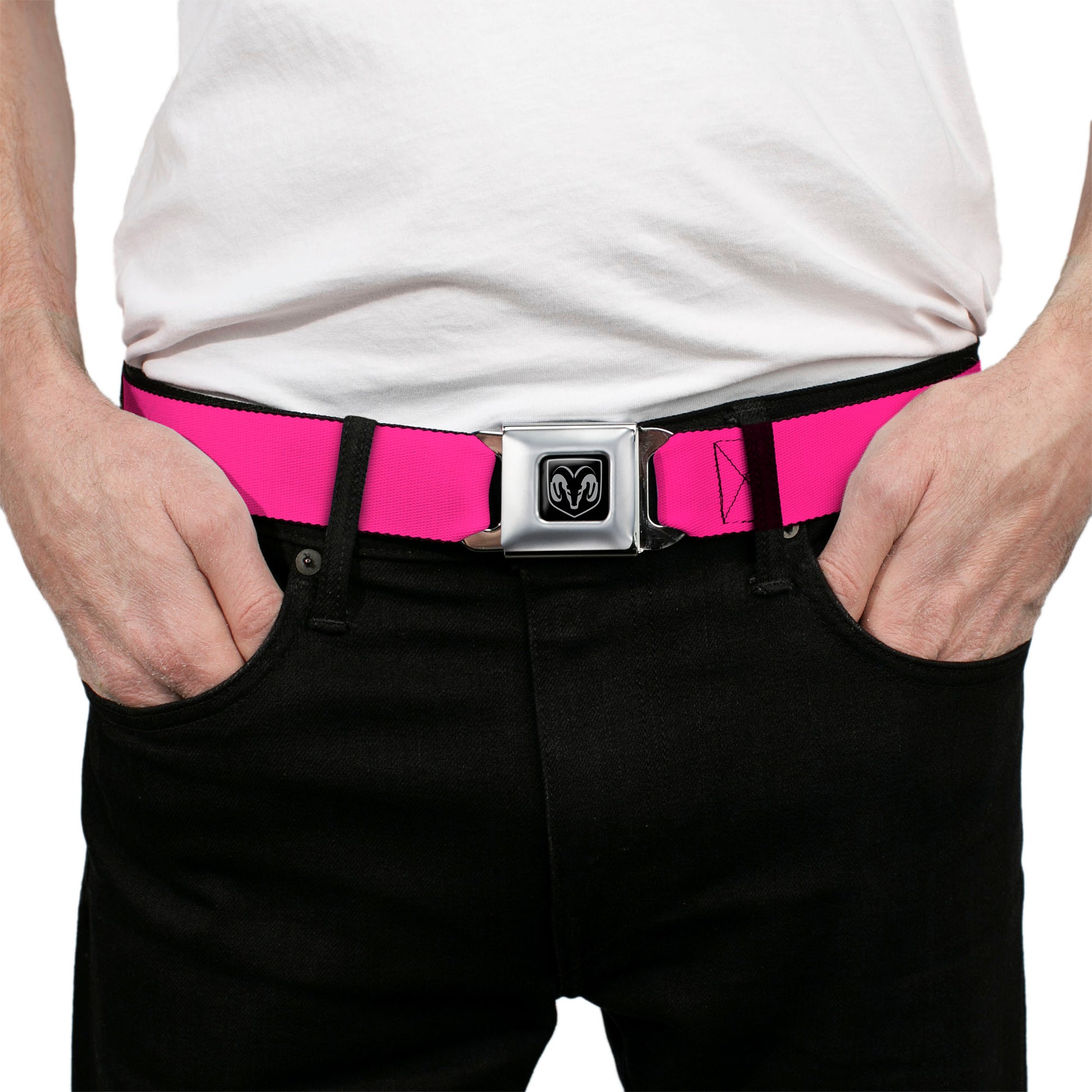 Ram Seatbelt Belt - Neon Pink Webbing Seatbelt Belts Ram