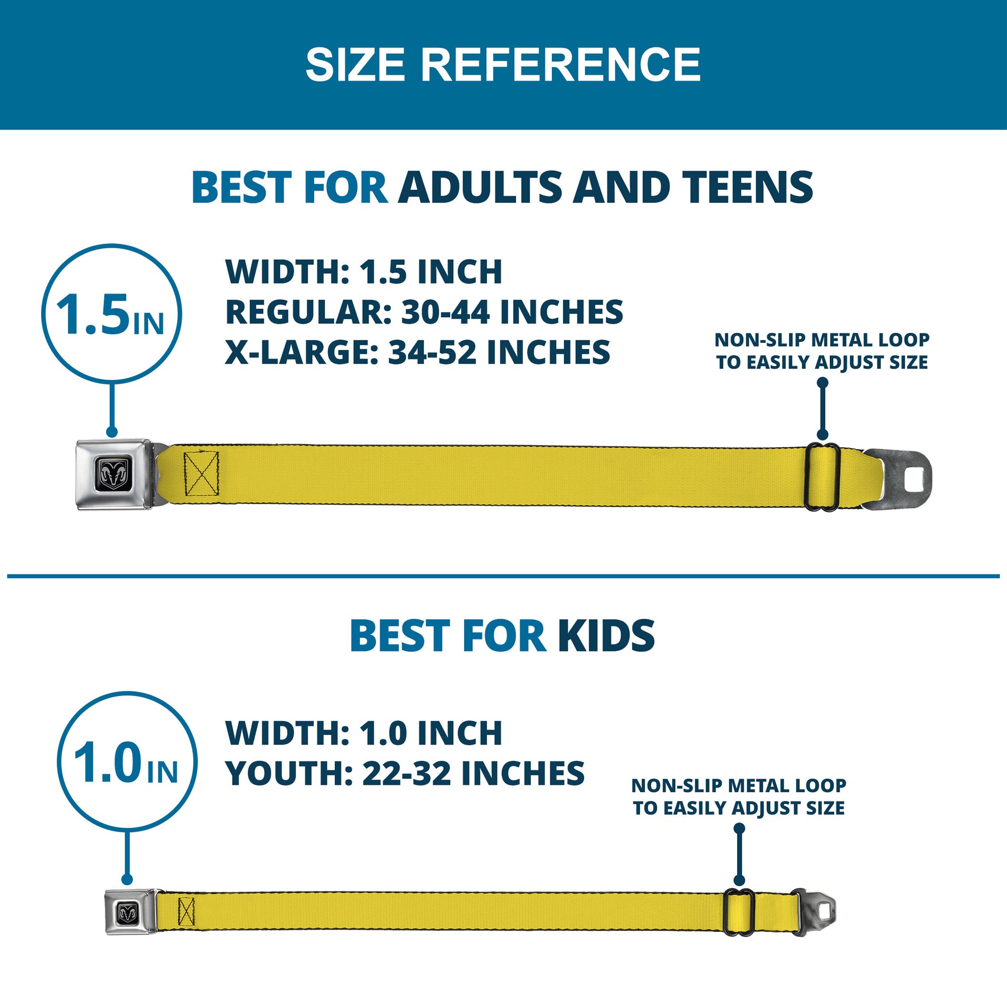 Ram Seatbelt Belt - Yellow Webbing Seatbelt Belts Ram