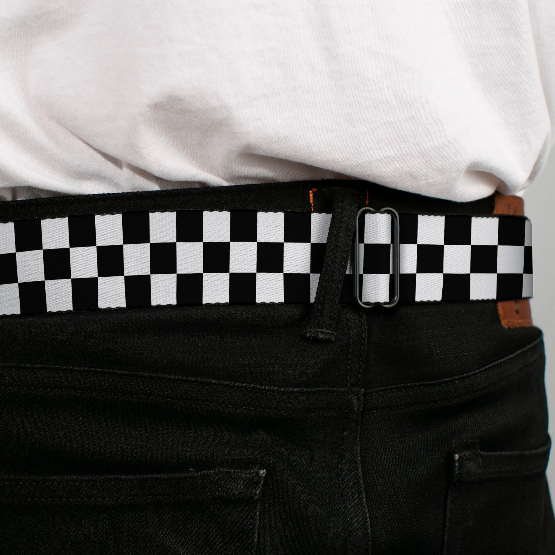 Ram Seatbelt Belt - Checker Black/White Webbing Seatbelt Belts Ram