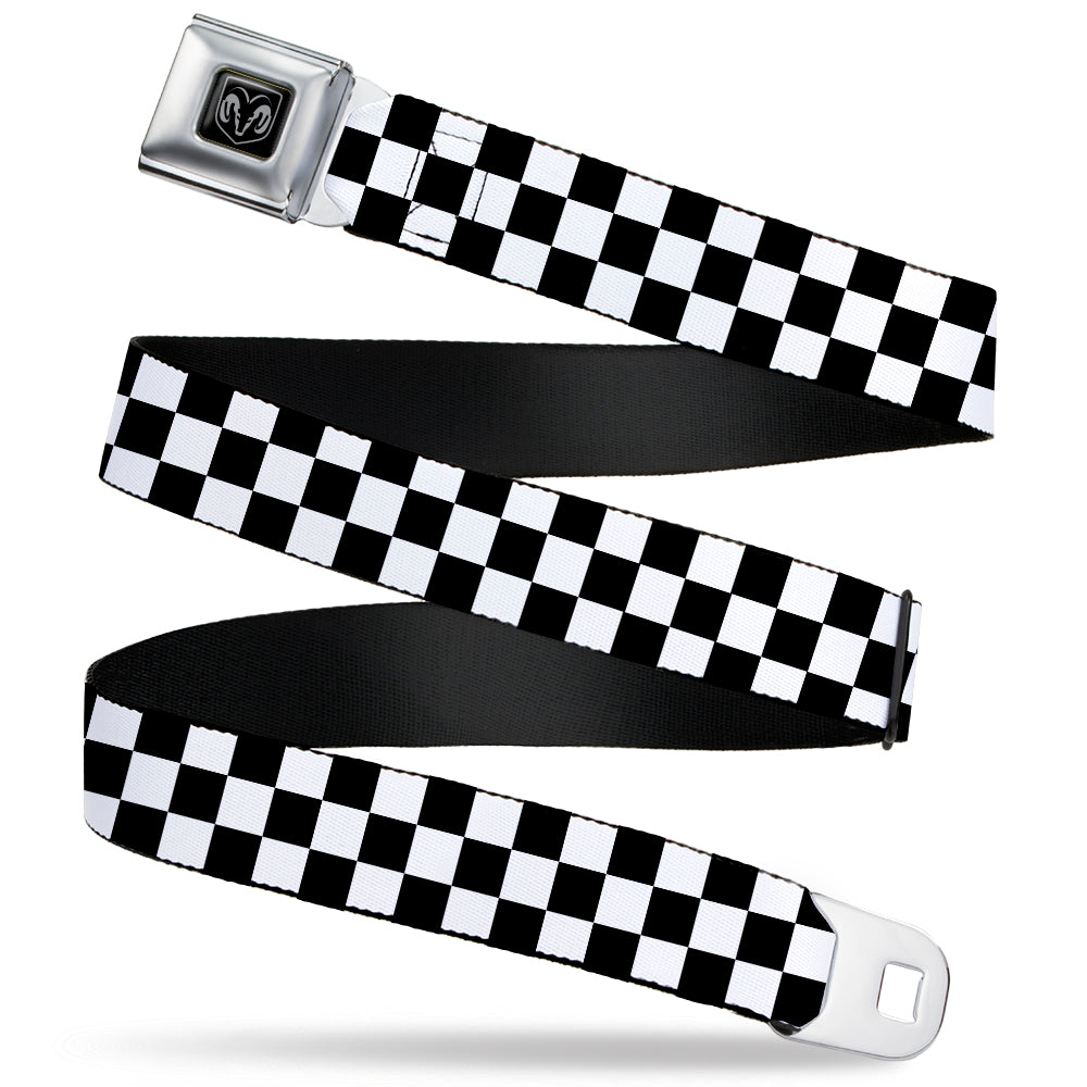 Ram Seatbelt Belt - Checker Black/White Webbing Seatbelt Belts Ram