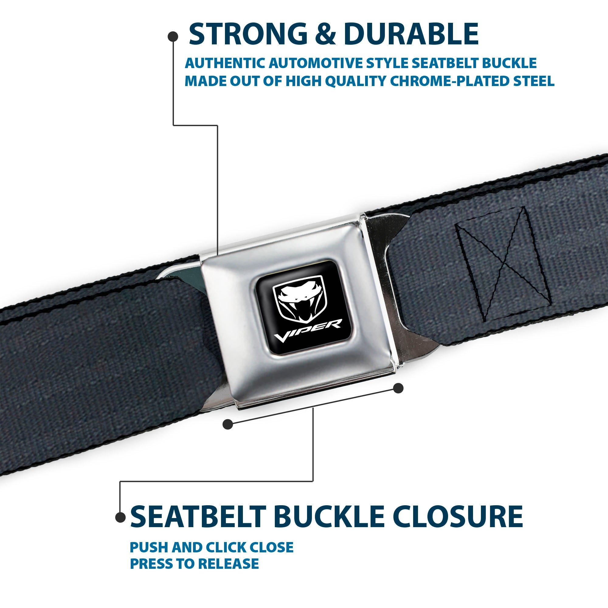 Dodge Viper Seatbelt Belt - Black Panel Webbing Seatbelt Belts Dodge