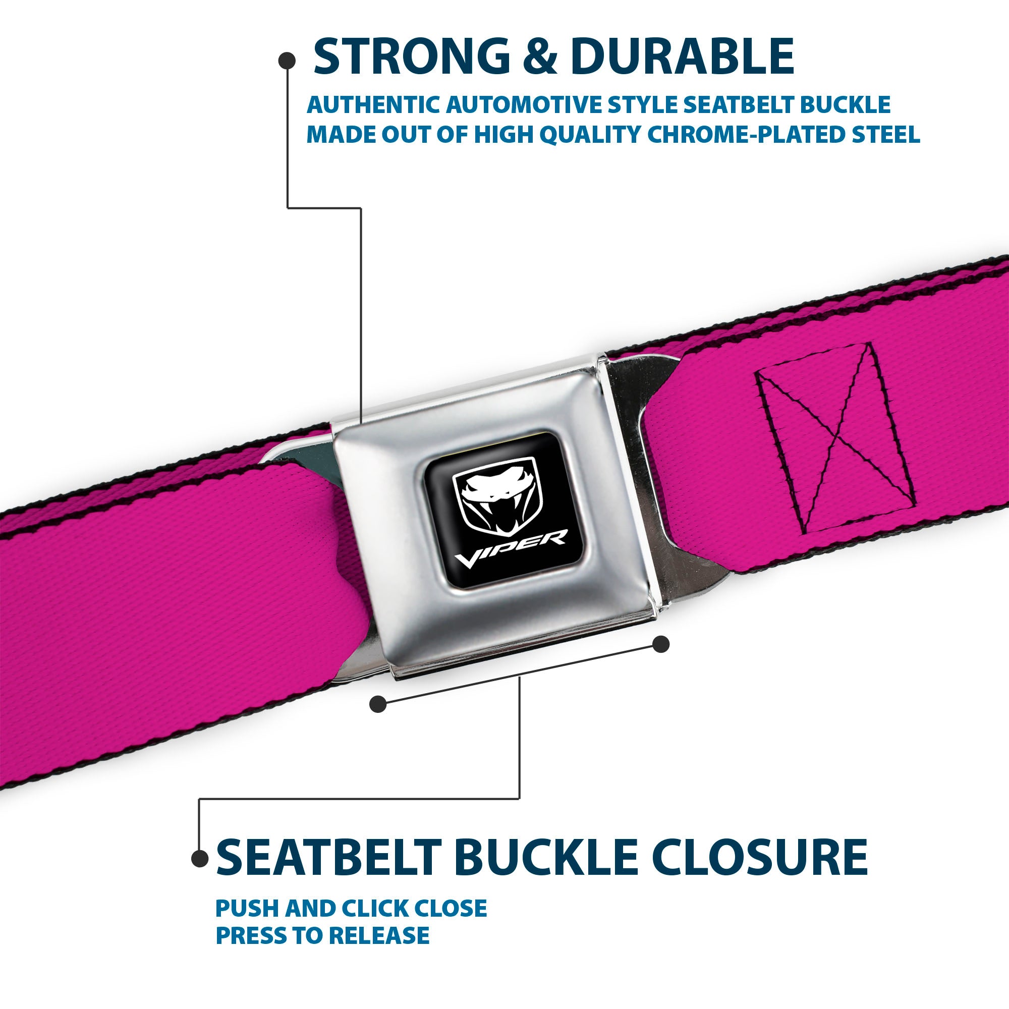 Dodge Viper Seatbelt Belt - Fuchsia Webbing Seatbelt Belts Dodge
