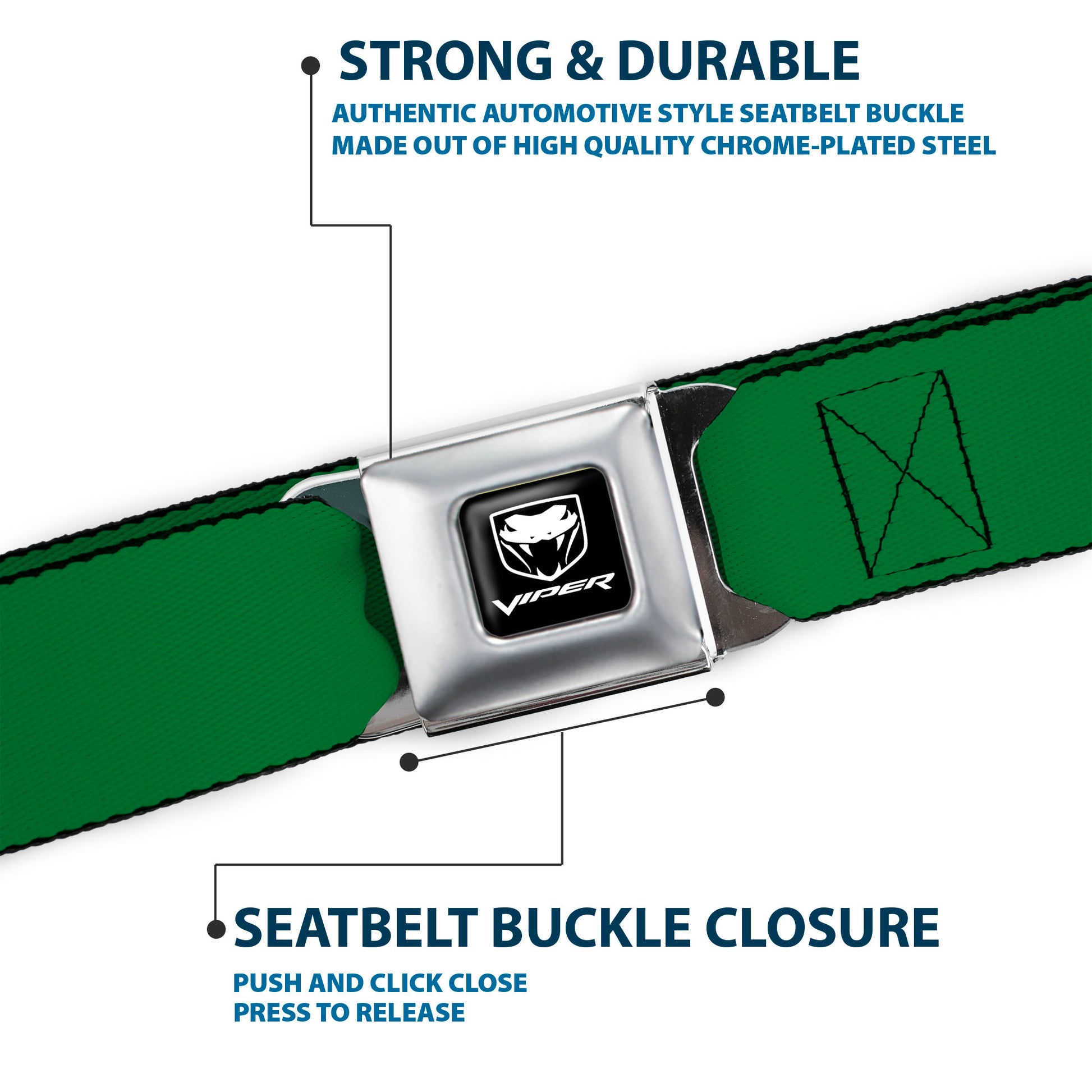 Dodge Viper Seatbelt Belt - Green Webbing Seatbelt Belts Dodge