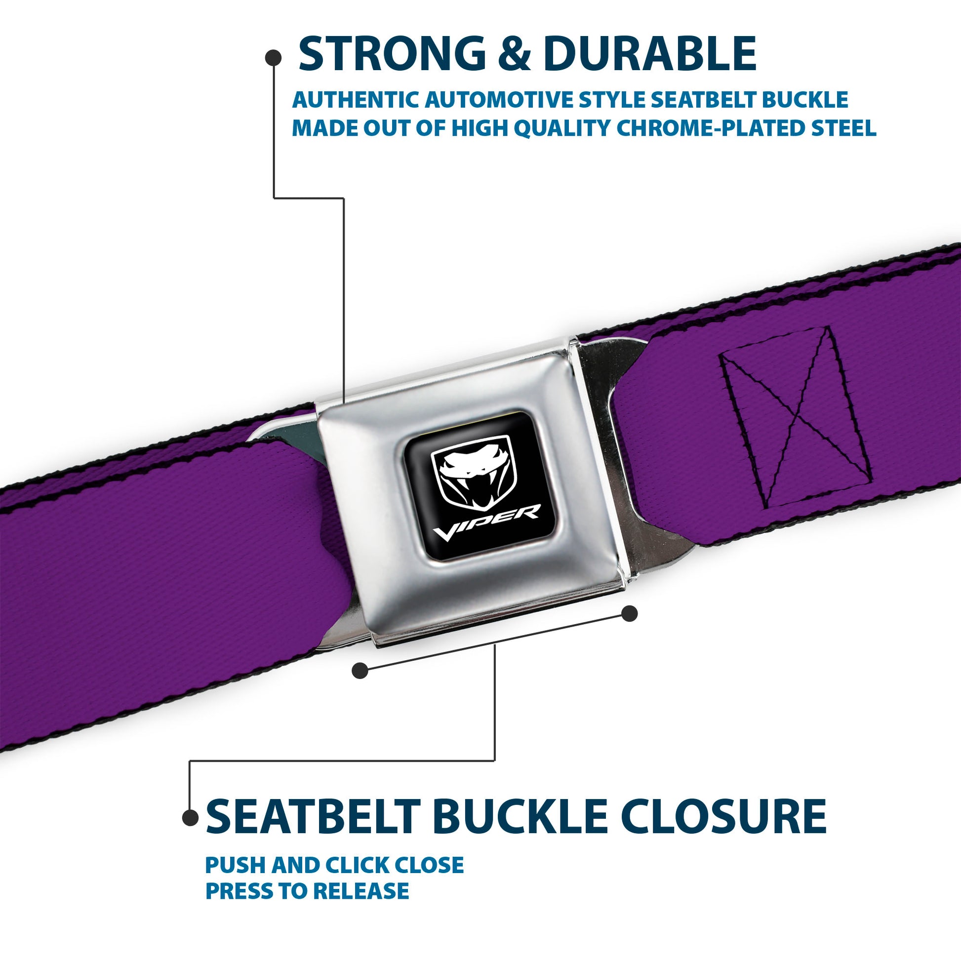 Dodge Viper Seatbelt Belt - Purple Webbing Seatbelt Belts Dodge