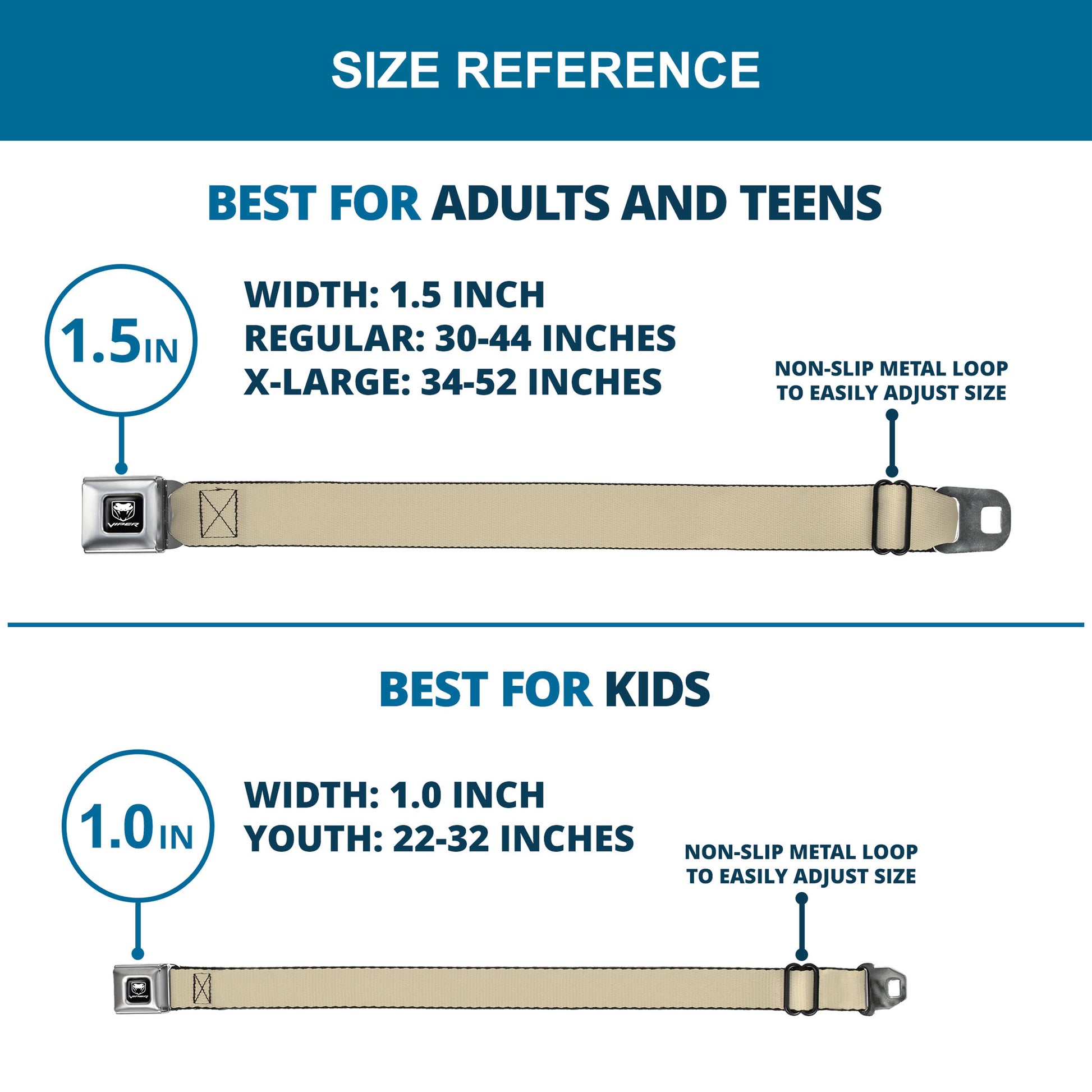 Dodge Viper Seatbelt Belt - Tan Webbing Seatbelt Belts Dodge