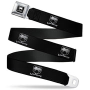 Dodge Viper Seatbelt Belt - Dodge Viper Black/Silver Logo REPEAT Webbing Seatbelt Belts Dodge
