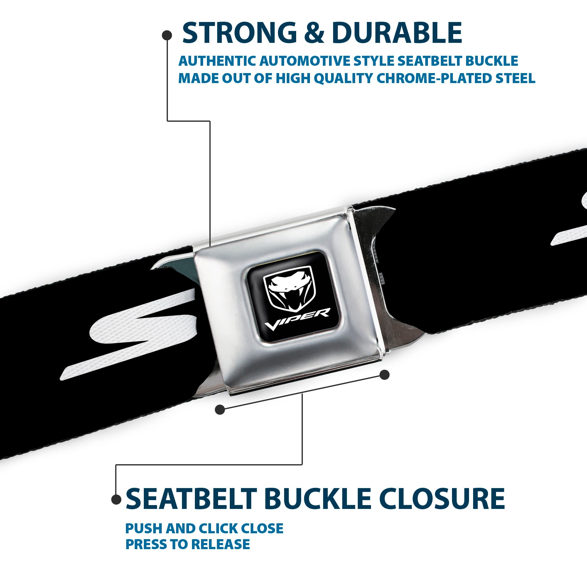 Dodge Viper Seatbelt Belt - SRT Black/Red/White Webbing Seatbelt Belts Dodge
