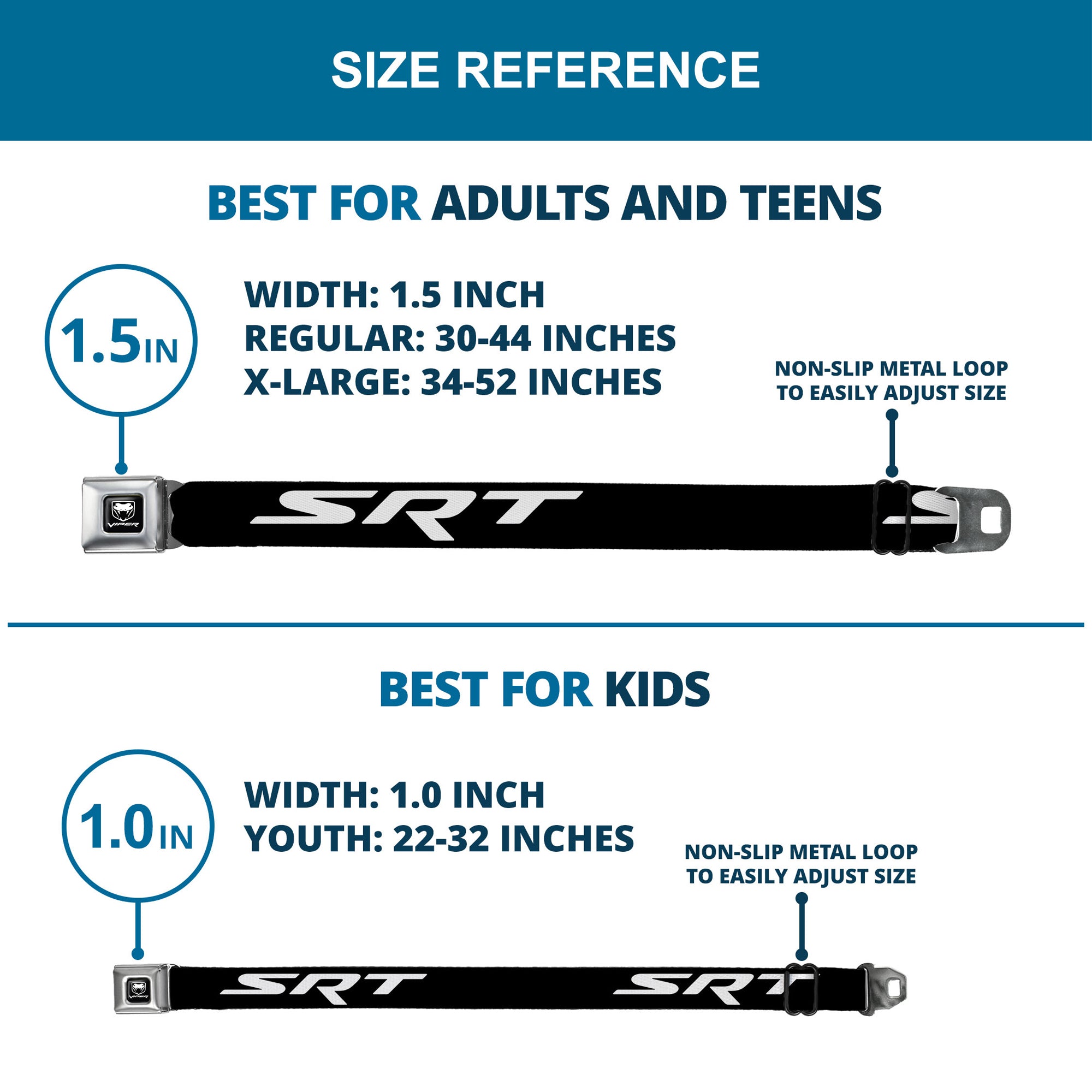 Dodge Viper Seatbelt Belt - SRT Black/White Webbing Seatbelt Belts Dodge