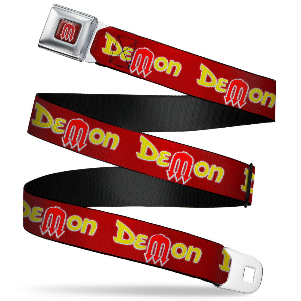 Vintage Dodge Demon Logo Full Color Burgundy Silver Red Seatbelt Belt - Vintage Dodge DEMON Burgundy/Yellow/Red Webbing Seatbelt Belts Dodge