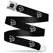 SRT Logo Full Color Black White Seatbelt Belt - Dodge Hellcat Logo Black/White Webbing Seatbelt Belts Dodge