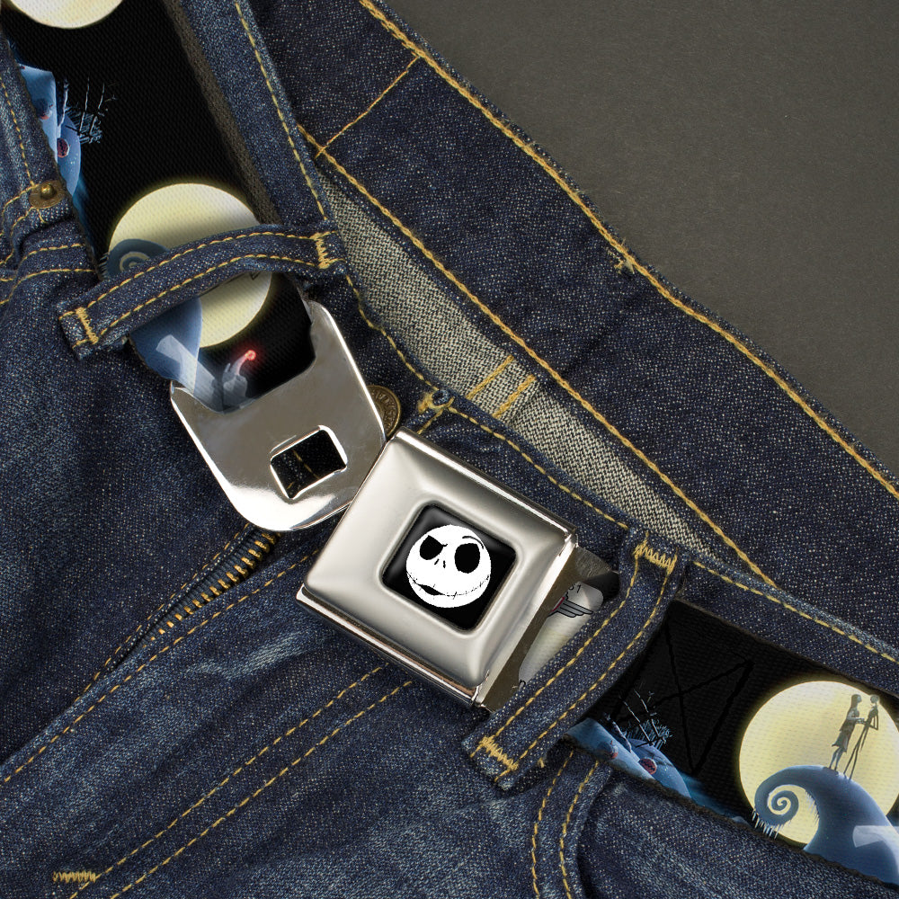 Jack Expression2 Full Color Seatbelt Belt - Nightmare Before Christmas Jack & Sally Moon Scenes Webbing