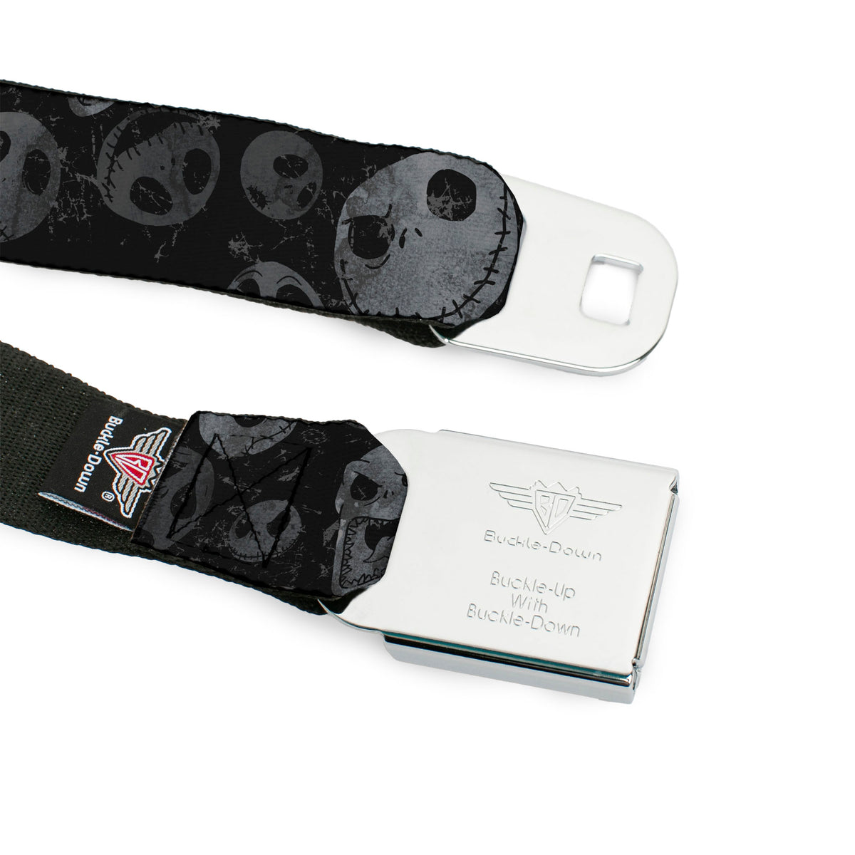 Jack Expression3 Full Color Seatbelt Belt - Nightmare Before Christmas Jack Expressions Scattered Weathered Webbing